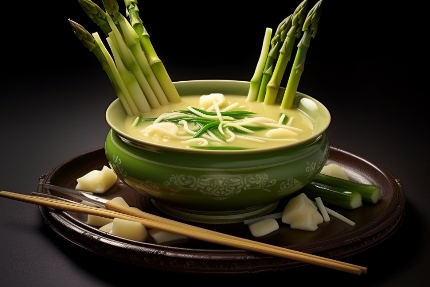 Zupa ze szparagów i pędów bambusa