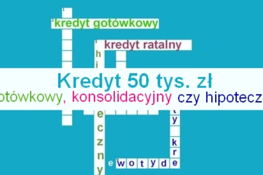 Kredyt 50 tys. zł: gotówkowy, konsolidacyjny czy hipoteczny?